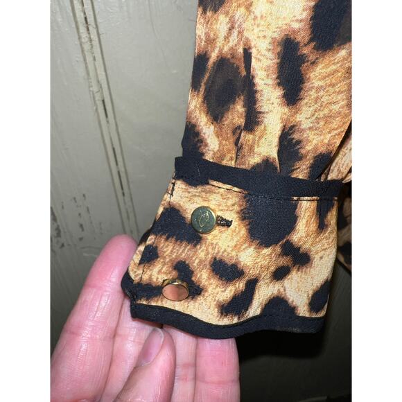 Liz Claiborne 1X Leopard Animal Print TOP Chiffon Tank Lined Cool Mom Blouse NEW - Picture 4 of 8